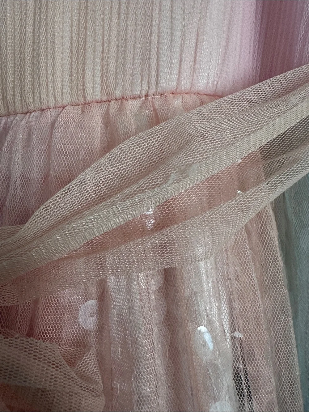 Kids Pastel Rainbow Sequin Layered Dress
